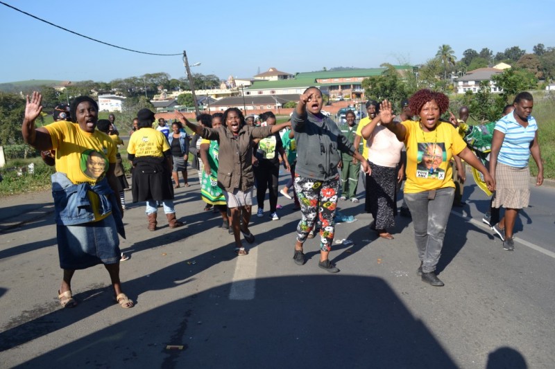 ANC protesters heading to Hambanathi township.