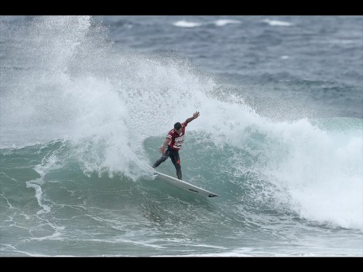 Jeremy Flores of France (pictured) advanced to the Quarter Finals of the Ballito Pro Presented by Billabong on Saturday July 2, 2016. PHOTO: WSL / Cestari.
