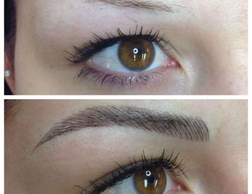 Before and after micro-blading.