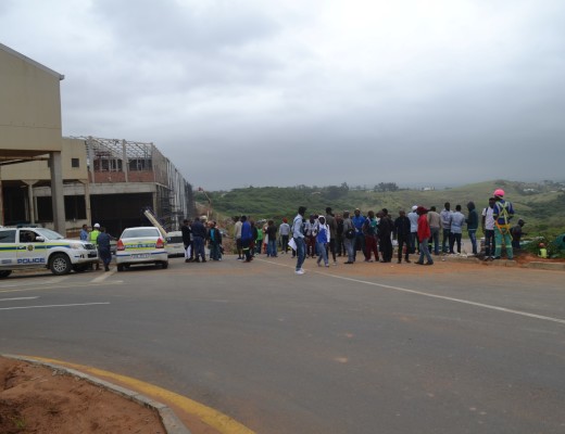 Umhlali SAPS officers were on scene when 110 workers were dismissed at Ballito Junction.