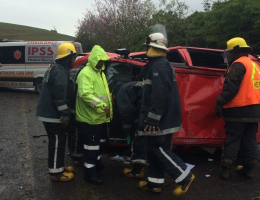 The two victims were trapped in the vehicle. Photo: IPSS Medical Rescue.