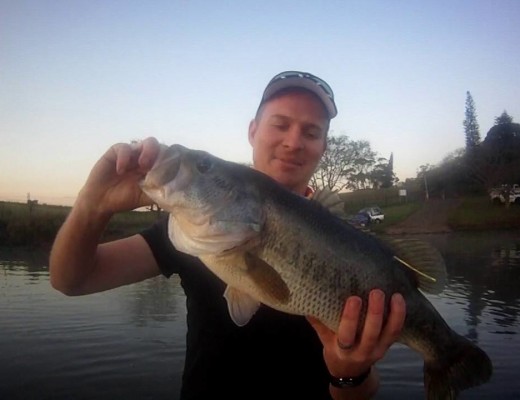 David Hoehler shows off the beautiful tagged bass.