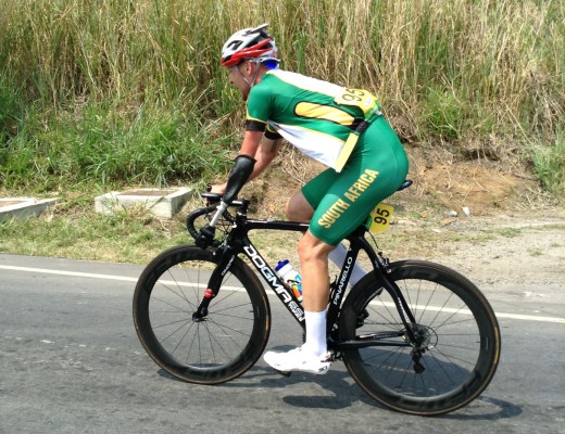 Dane Wilson proudly racing in gold and green.