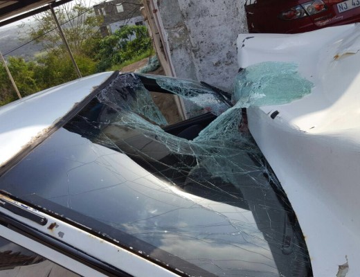 The toddler was sitting on his mom's lap in the back seat of the car. Photo: IPSS Medical Rescue