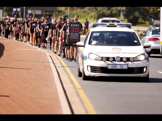 Almost 400 people walked in single file up Ballito Drive, through Ballito's CBD, to the N2 and back. Photo: Linc church