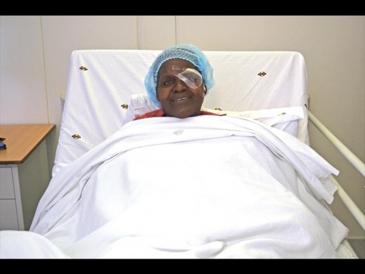 Thembanie Mtembu is all smiles after receiving free cataract surgery at Alberlito Hospital last week.