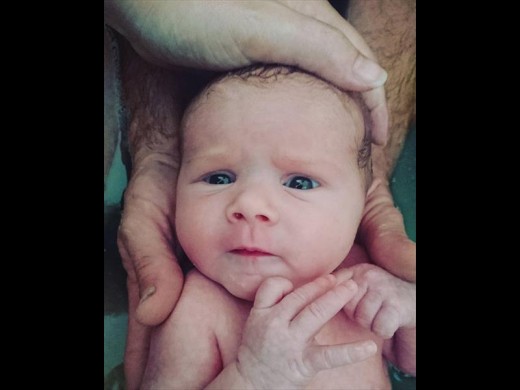 LEFT: In third, Lucy de Freitas' photo of bath time with her godchild who seems, in her words, "slightly annoyed with all the selfies."