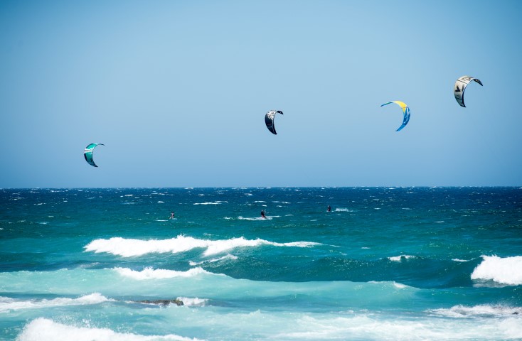 Strong winds this week have proved a delight for the kite surfers, having fun here at Salt Rock.
