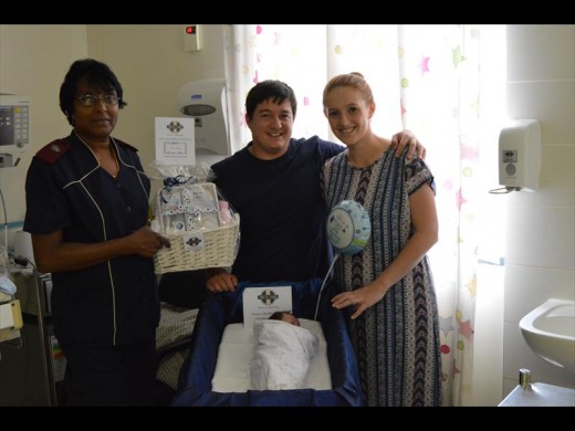 Baby Slade Marco De Swardt, with proud parents Kotie and Justin, made his first appearance on Christmas day at Alberlito Hospital.