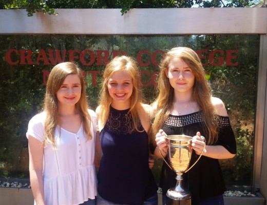 Holly Hesom, Tarryn Loots and Hayley Hesom are the top three pupils at Crawford College North Coast.