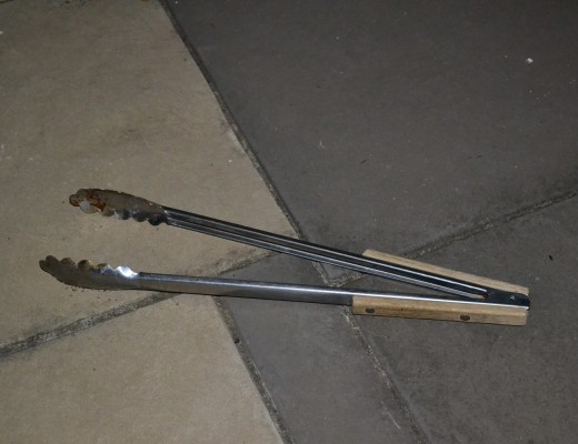Braai tongs lying where they were dropped after the attackers opened fire.