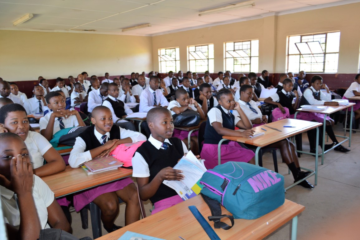 The biggest classroom at Nondenisa Secondary School with 85 pupils who are all keen to get A’s in matric.
