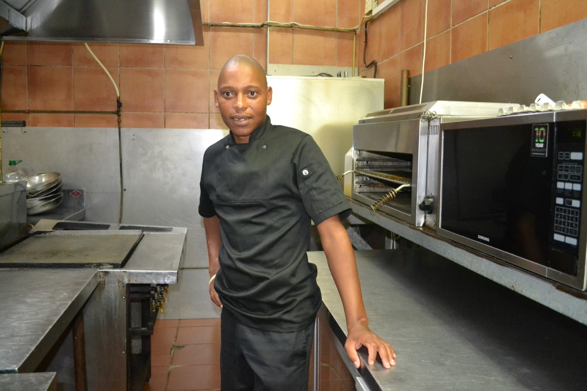 Sandile Tembe has since been employed in the kitchen at Mo-Zam-Bik