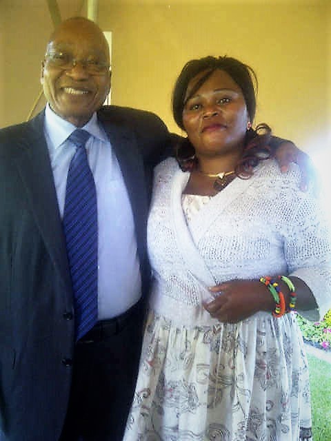 President Jacob Zuma with Shakaskraal nurse Primrose Goge.