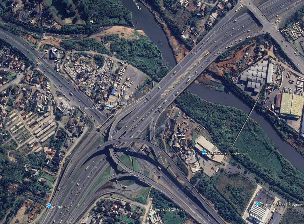 Temporary lane closures on the N2 at uMngeni Interchange for the next month