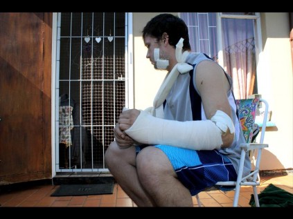 Shelton Manuel sustained several deep cuts to his arms, neck and face.