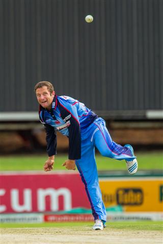 Roelof van der Merwe, reliable spin bowler of the Titans, is back in top form and he was the Titans' most economical bowler in Sunday's first Ram Slam T20 match against the Cobras. Photo: simondp@actionimage 