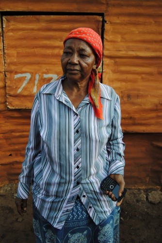 Gogo Queen Moganedi (58) mourning the death of her grandchild, Mpho who was killed by illegal electricity connections in Phomolong Informal Settlement in Mamelodi East on Wednesday.