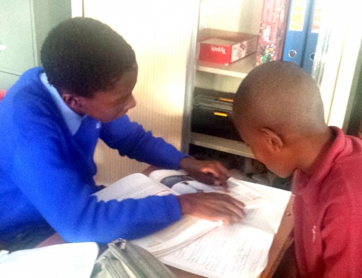 Pupils helping each other. 