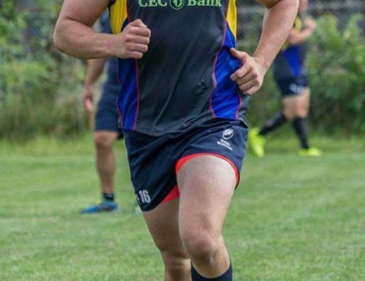 Johan van Heerden op die oefenveld in Romenië.