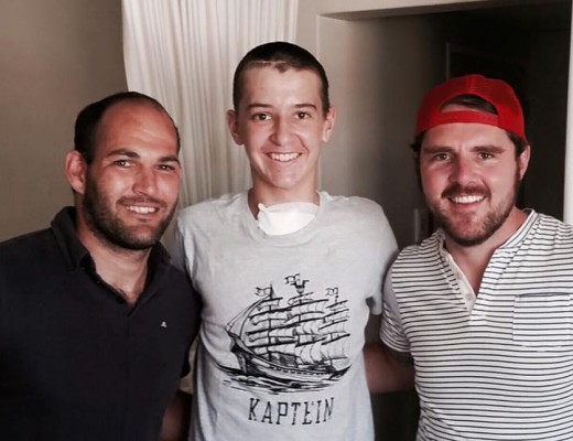 Fourie du Preez, Schalk Viljoen, en Bouwer Bosch. Foto: Bouwer Bosch/Facebook.