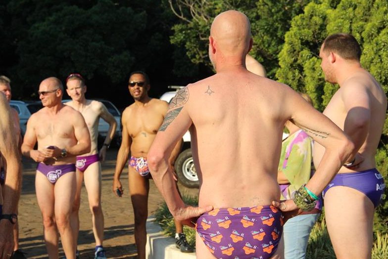 The brave men participated in the Hollard Daredevil Run 5km run at the Phobians Athletics Club. Photo: Eliot Mahlase