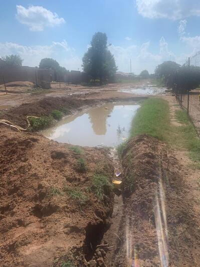 Photo : One of the open trenches that the community is concerned about