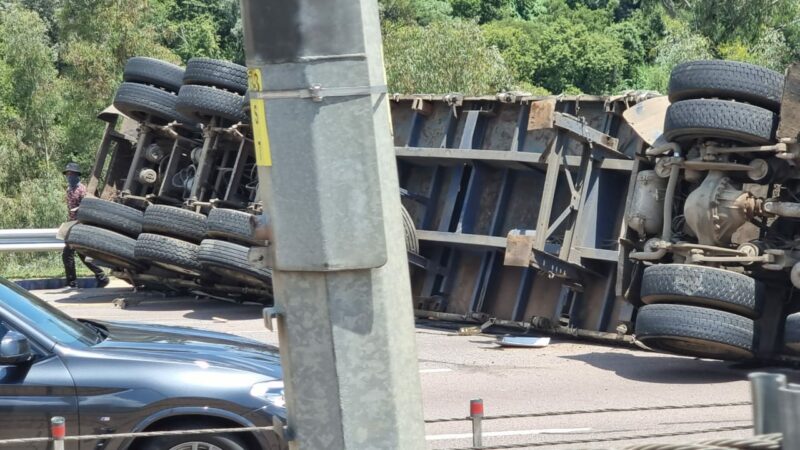 Man airlifted after vehicle overturns on N1