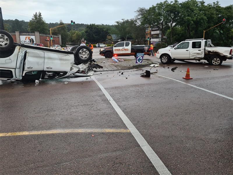 Two pedestrians struck by crashing cars