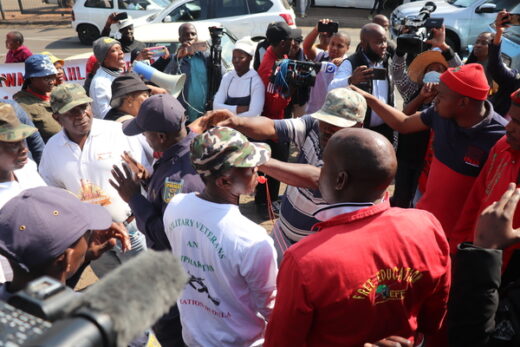 EFF and Operation Dudula members verbally arguing. Photo: Manna Maurice