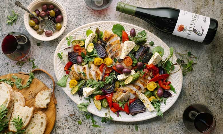 Roast chicken salad and Spier Organic Shiraz pairing