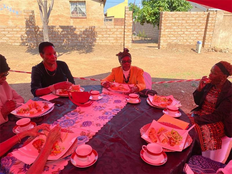 Elderly women in the community treated for Mother’s Day in Mabopane.
