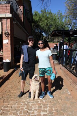 Jonathan Bosworth and Nazeer Saffidien with Chihiro. <yoastmark class=