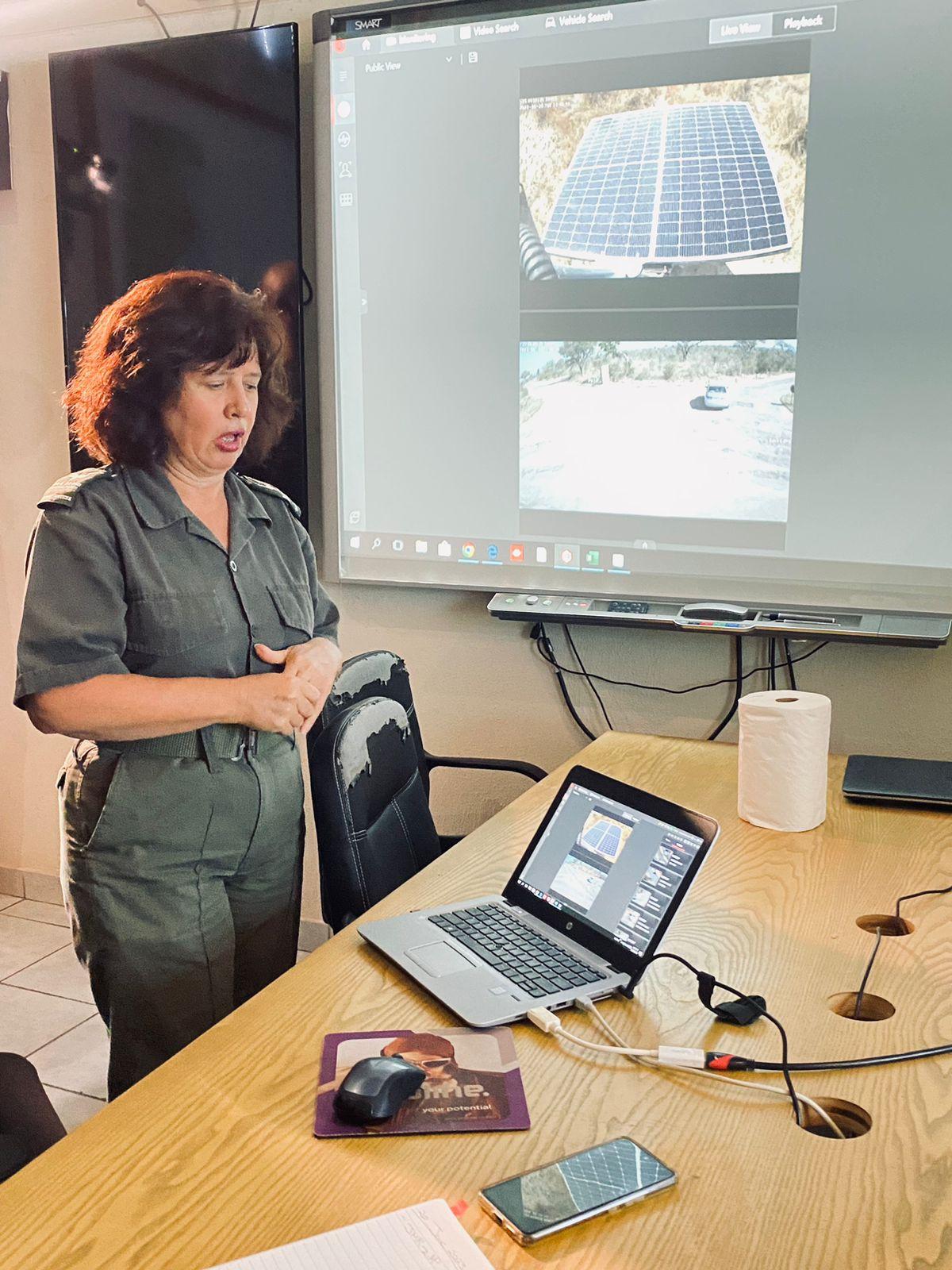 Sandra Sterling in the mission area joint operations centre.