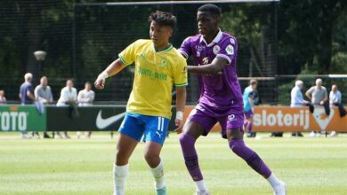 Marcelo Allende of Mamelodi Sundowns battles with an opponent during preseason match in Netherlands. Photo: Mamelodi Sundowns page