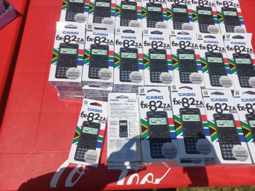 CCBSA has donated calculators, maths sets, school uniforms, and other stationery to three schools. Photo: Supplied