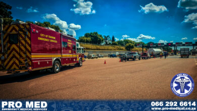 Fuel tanker on fire - emergency services on scene