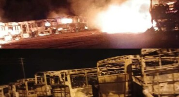 Watch as 51 Putco buses torched in coordinated arson attack