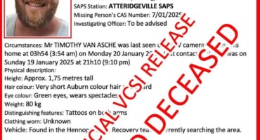 Missing Pretoria man found dead in Hennops River