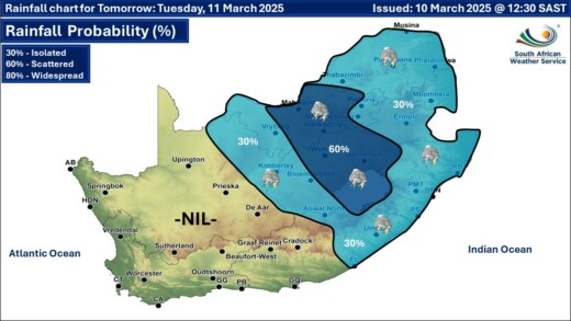 Thunderstorms with hail and flooding expected today in Pretoria