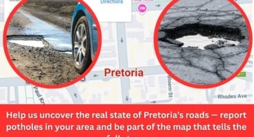 Five potholes left, Pretoria? Help us map the real story on the City's roads