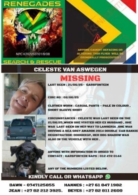 Pretoria woman and her dog still missing