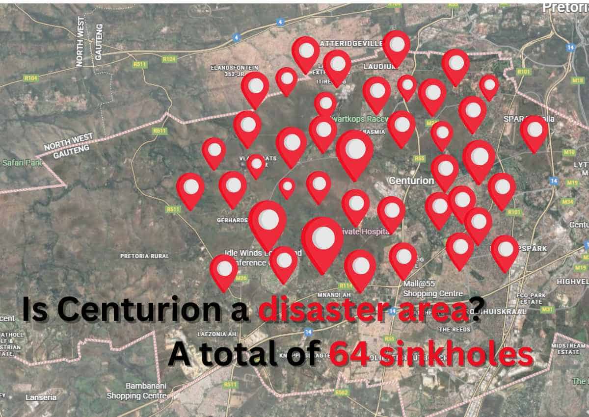 Should Centurion be declared a disaster area? 64 sinkholes