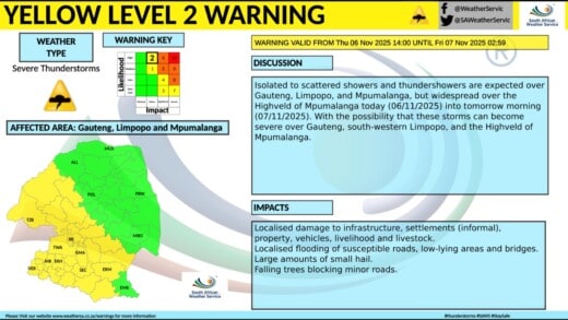 Warning: Severe thunderstorms with hail expected today 