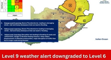Level 9 weather alert downgraded to Level 6 for Gauteng