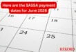 Here are the SASSA payment dates for June 2026