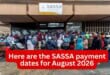 Here are the SASSA payment dates for August 2026