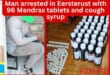 Man arrested in Eersterust with 96 Mandrax tablets and cough syrup