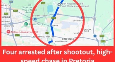 Four arrested after shootout, high-speed chase in Pretoria