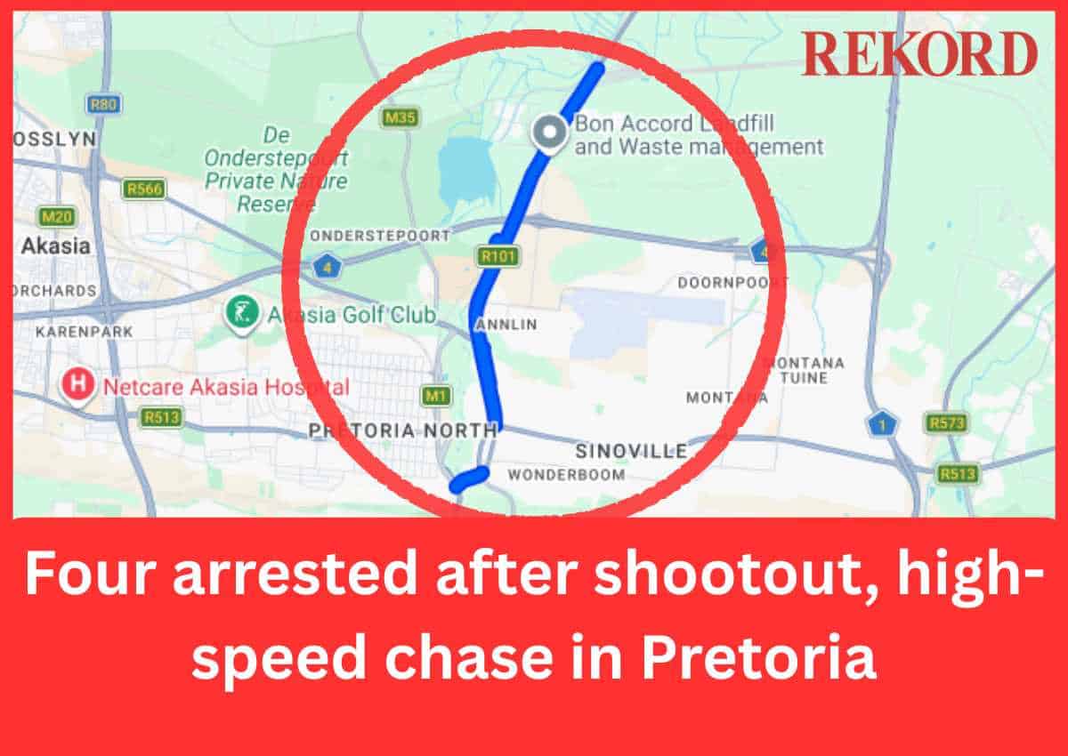 Four arrested after shootout, high-speed chase in Pretoria | Rekord